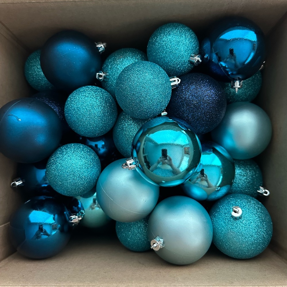Festive Shatter Proof Christmas Ornaments ~ Box of 47